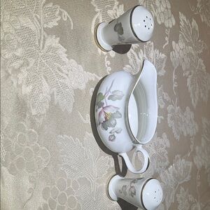 Floral Ceramic Creamer and Shakers Set